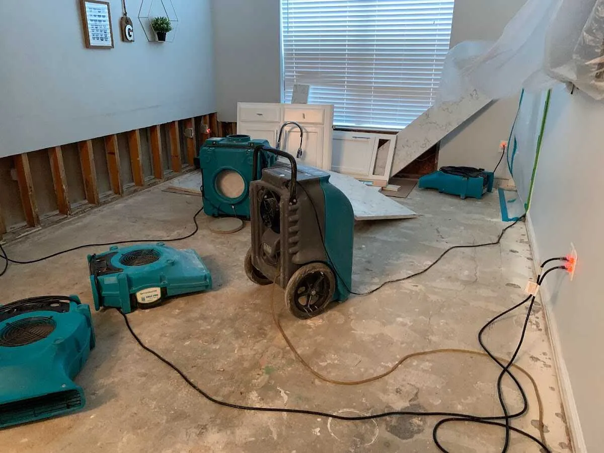 Dehumidifier in flood-cut room for Water Extraction & Removal in Oroville
